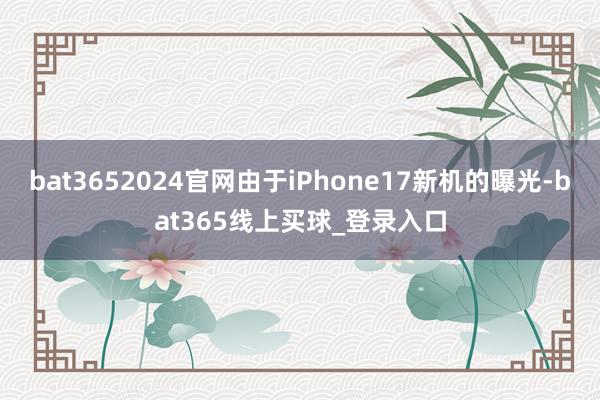 bat3652024官网由于iPhone17新机的曝光-bat365线上买球_登录入口